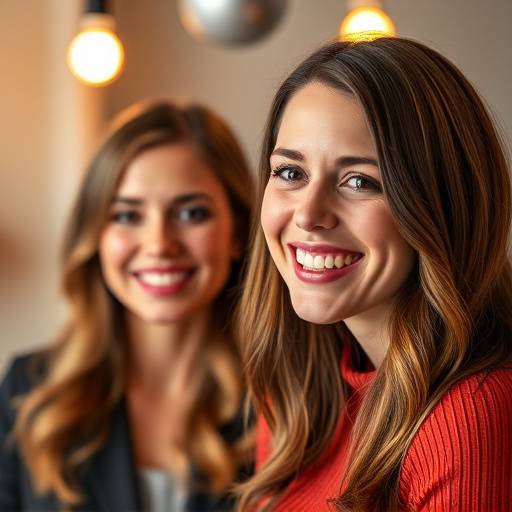 Retratos profissionais de pessoas sorrindo em um estüdio bem iluminado.